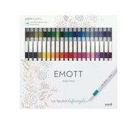 Uni Mitsubishi Pencil – Feutres fins Uni‑Ball Emott 151742 – 40 feutres, 0,4 mm, encre pigmentée