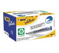 Feutres effaçables à sec - BIC - Boîte de 12 - Velleda 1701 - Encre bleue - Pointe large - Faible odeur