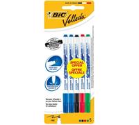 Feutres effaçables à sec - BIC - Velleda 1721 Fin - Corps plastique - Pointe ogive fine - 5 couleurs