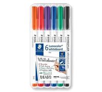 Feutres effaçables à sec - STAEDTLER - Lumocolor® 301 - 6 feutres - Pointe moyenne 1 mm - Assortis