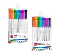 Feutres effaçables - Deli - S504-2 - Lot de 2 pochettes - Pointe ogive - 8 couleurs assorties