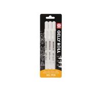Sakura Stylo gel Gelly Roll - Set de 3 stylos - Encre blanche - Tailles 05/08/10