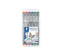 Staedtler Feutres Pigment Liner Colour pointe extra-fine 0,3 mm, 6 couleurs étui chevalet 30803-SSB6
