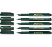Feutres Faber-Castell Finepine 1511 - 0,4 mm, Noir , 5 Stifte