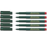 Feutres Faber-Castell Finepine 1511 - 0,4 mm, rot, 5 Stifte