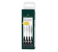 Feutres - FABER-CASTELL - Pitt - 4 pointes différentes - Encre de Chine - Résistant à l'eau