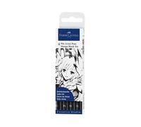 Set de 4 Feutres Faber-Castell Pitt Artist Pens Manga Noir Noir G