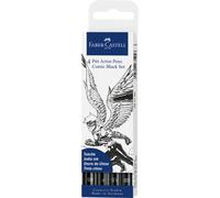 Faber-Castell 267194 stylo de calligraphie Noir 4 pièce(s) - Stylos de calligraphie (Noir, Noir, Gris, Encre à pigments, Papier, 4 pièce(s), Ampoule)