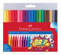 Feutres - FABER-CASTELL - Pochette 20 - Grip Colour - Pointe Fine - Multicolore