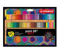 Feutres fins - STABILO - Point 88 ARTY - 65 couleurs - Pointe fine 0,4mm - Pochette carton