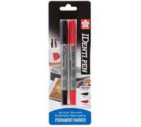 Feutres - Indélébile - Permanent - Rouge + Noir - Double pointe - Sakura - IDenti Pen Noir