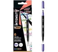 Feutres Intensity Bic - Pochette De 6 - Double Pointe Écriture/Surlignage - Coloris Assortis