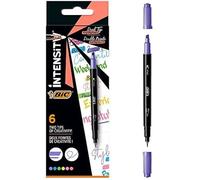 Feutres Intensity Bic - Pochette De 6 - Double Pointe Écriture/Surlignage - Coloris Assortis