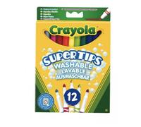 Feutres lavables CRAYOLA : 12 couleurs vives pour dessiner et écrire