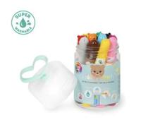 Legami - Lot de 12 feutres - Teddy Friends, 12 couleurs assorties, lavables et non toxiques, pointe anti-retour, traits fins et larges, pour enfants et filles, emballage réutilisable