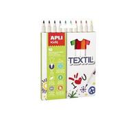 APLI Kids 18220 - Feutres pour textile couleurs assorties x10 - Idéal pour tous types de tissus