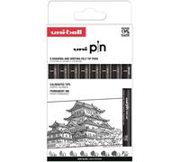 Feutres - Noir - Dessin - Ecriture - Assortiment 8 Pointes - Uni-Pin - Uni-Ball