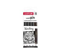 Feutres - Noir - Dessin - Ecriture - Assortiment de pointes - Uni-Pin - Sketching