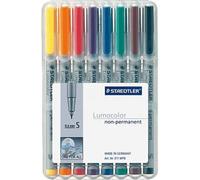 Feutres non-permanents STAEDTLER Lumocolor avec étui/311 WP8 assortiment