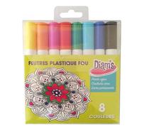 Feutres - OZ INTERNATIONAL - Lot de 7 - Couleurs lumineuses - Pointe moyenne - Résistants à la cuisson