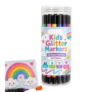 Feutres Pailletés pour le Coloriage Séchage Rapide Lisse Double Pointe