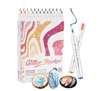 Feutres Pailletés pour Marqueurs Métallisés Brillants à Base d'Eau | Stylos Pailletés Métallisés pour Coloriage Carnets de Notes, Bureau, École, Loisirs Créatifs et Travaux Manuels