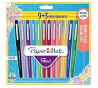 Feutres - PAPER MATE - Flair - Lot de 12 - Pointe 0,7 mm - Couleurs assorties