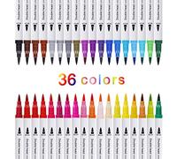 Feutres Pinceaux Couleurs 36 Stylo Aquarelle, Dual Brush Pen pour Coloriage Adulte, Dessiner, Bullet Journal, Calligraphie, Manga