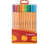 STABILO Stylo feutre Point 88 - Étui ColorParade x20 feutres coloris assortis avec attache