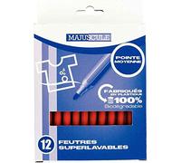 Feutres pointe moyenne rouge - Pochette de 12
