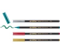 Feutres Pointe Pinceau-Brushpen -Set Noël-4 Feutres-Pointe Pinceau Flexible 1-6 Mm-Feutre Métallique Brillant Pour Écrire,Dessiner Et Faire Des Croquis -Haute Opacité Même Sur Papier Foncé