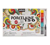 Pébéo Feutres Porcelaine – Étui de 6 Couleurs Pop – Pointes fines assorties