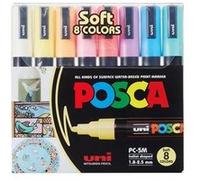 Posca Marqueurs de peinture Moyenne 5M – Lot de 8 Tons doux