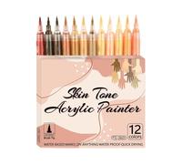 Feutres pour ,Crayons à Séchage Rapide 12 Couleurs - Kit de 12 Marqueurs Peau | pour Bois Tissu Pierre Verre Dessin Carnavals Cosplay Séances Photo Fête Danse