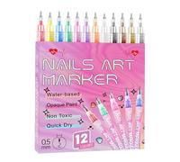 Feutres pour ongles en gel Peinture Acrylique Dessin Point Pointillage | 12 Couleurs Stylos De Pour Ongles Outils Manucure Décoration Beauté Soin Salon Spa Femmes Maison