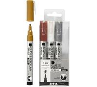 Creativ Company CC Set de crayons opaques métalliques pour verre et porcelaine 4 pièces