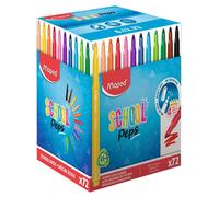 Maped - Feutres School Pep's Long Life - Fourniture Scolaire - Feutres Lavables avec Pointe Bloquée Super Résistante - Ne Sèche pas Sans Capuchon - Couleurs Lumineuses - Excellente Couvrance - x72