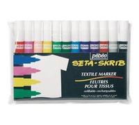 Feutres setaskrib pour tissus pointe large - pochette de 12 G