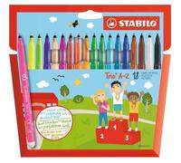 Feutres - STABILO - Trio A-Z - 18 pièces - Pointe moyenne - Fluo et multicolore - Mixte