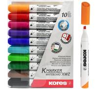 Feutres Tableau Blanc K-Marker Pointe B Autée 10 Couleurs Assorties[MM302]