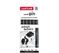 Feutres Techniques - POSCA - Uni Pin - Pointe Calibrée 0,05 à 1,2 mm - Noir - 5 pcs