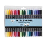 Creotime 20 marqueurs pour textiles Multicolore