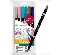 Feutres Tombow - Abt-6p-5 - Lot De 6 Feutres Pinceau Abt A Deux Pointes, Couleurs Vintage