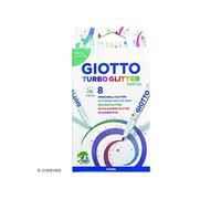 Giotto Feutres Turbo Glitter Pastel – Étui 8 feutres