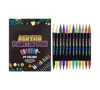 Feutres Vernis à Ongles 24 Couleurs Outils de Manucure Double Pointe
