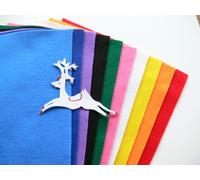 Coupon feutrine - Non adhésive - 25x30 cm - Paquet de 12 - 100% Viscose - Couleurs assorties