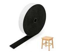 Feutrine Autocollante 20 mm x 5 m, Rouleau de Patin Feutre Auto-Adhésifs, Glisseurs Feutrés 2 mm à Découper, Antidérapants et Anti-Rayures pour Sols Bois, Noir