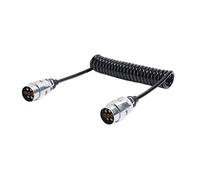 Feuunly 2,5M Rallonge 7 Broches Remorque, Alliage d'aluminium Prise 7 Broches Male Rallonge Cable Remorque 12V, Rallonge Spirale Cable Remorque 7 Broches pour Camions Voiture (2,5M Rallonge Remorque)