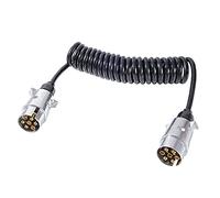 Feuunly 2,9M Rallonge Remorque, Métal Prise 7 Broches Male Rallonge Câble Remorque 12V, Rallonge Spirale Câble Remorque 7 Broches pour Véhicule Camions Bateaux Voiture RV (2,9M Rallonge Remorque)