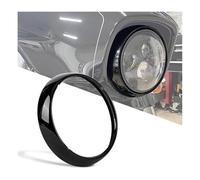 Feux Additionnels Moto pour Touring pour Road pour King pour Electra pour Glide pour Street pour FLHT pour FLHR Phare De Moto 7" Garniture De Lampe Anneau De Couverture(Noir)